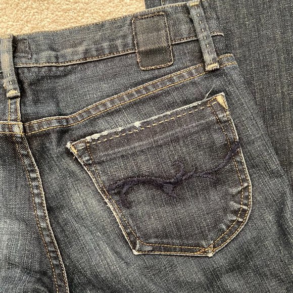 EUC Dark blue Gold Sign low rise straight leg Envy jeans size 27 - Picture 6 of 7
